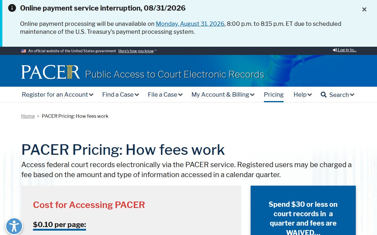 Cottonwood court docket and separate federal court records access