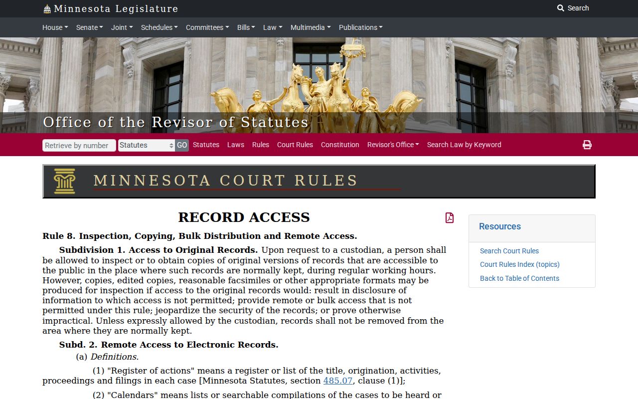 Lyon County civil docket Rule 8 remote access source