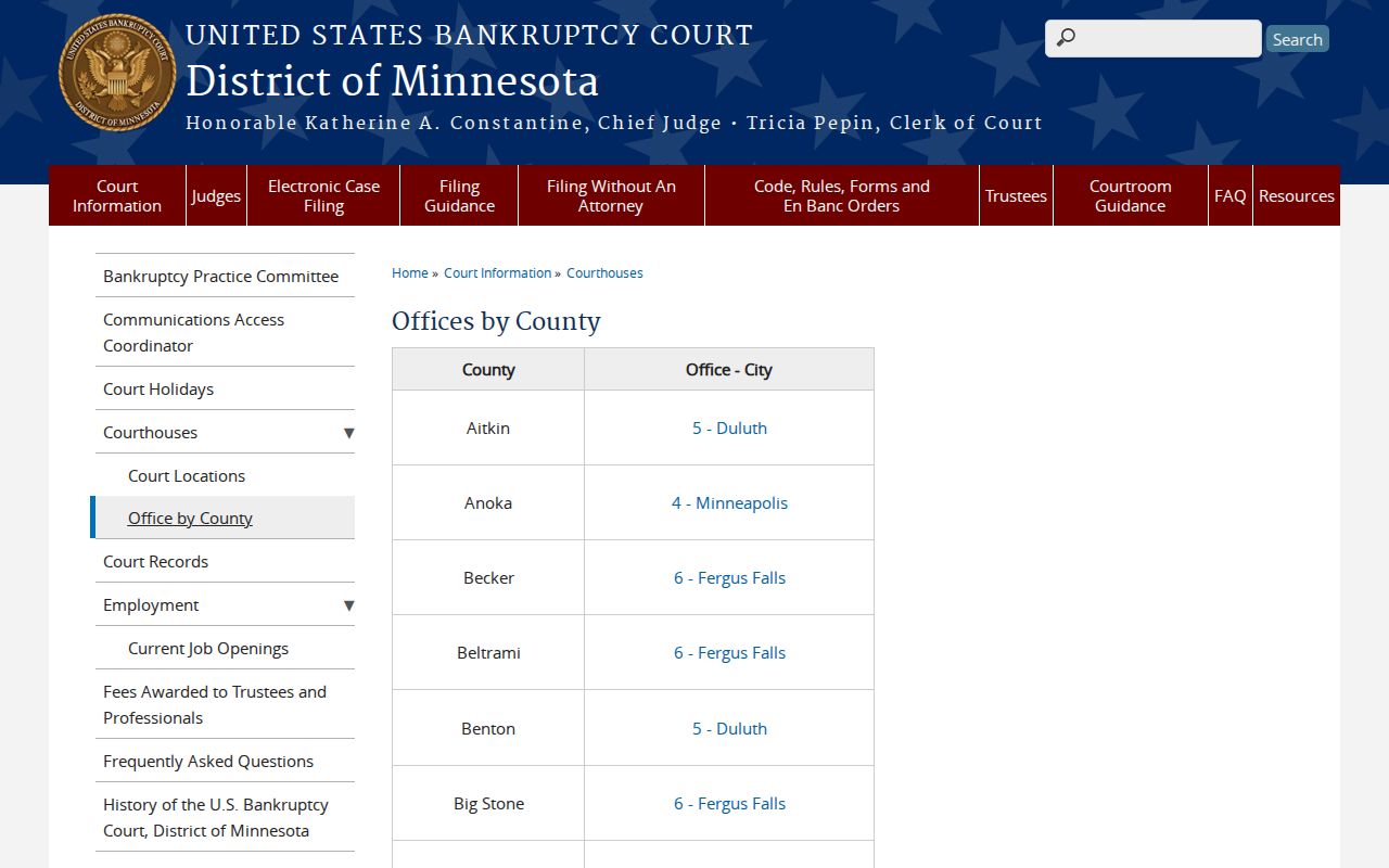 Minneota court docket separate court record and office jurisdiction route