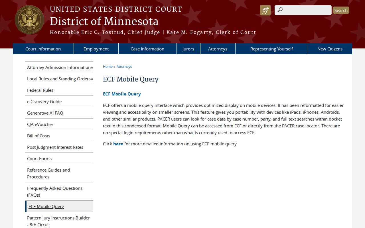 Minneota court docket and separate federal court record system